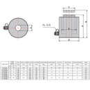 Hydraulik Hohlzylinder, HohlkolbenZylinder (60T, 200mm) (YG-60200K)