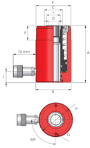 Vérins à piston creux simple effet (33 dents, 152 mm) (HI-FORCE HHS306)
