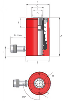 Vérins à piston creux simple effet (61 dents, 76 mm) (HI-FORCE HHS603)