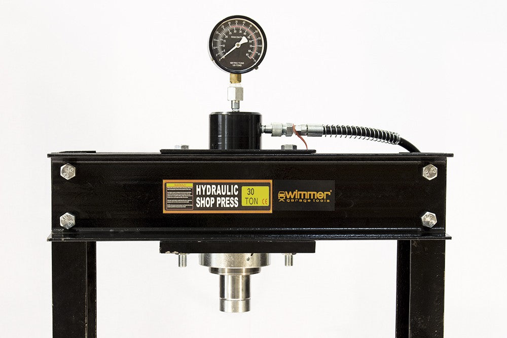 WIMMER Werkstattpresse 50 Tonnen - Mit Manometer Und Doppel-Handpumpe SP50-1