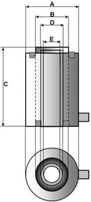 Collar Threaded Hollow Cylinder (30 Ton, 100mm) (YG-30100KCT)
