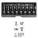 8 pieces Torx socket set 1/2", T30-T80 (YATO YT-1065)