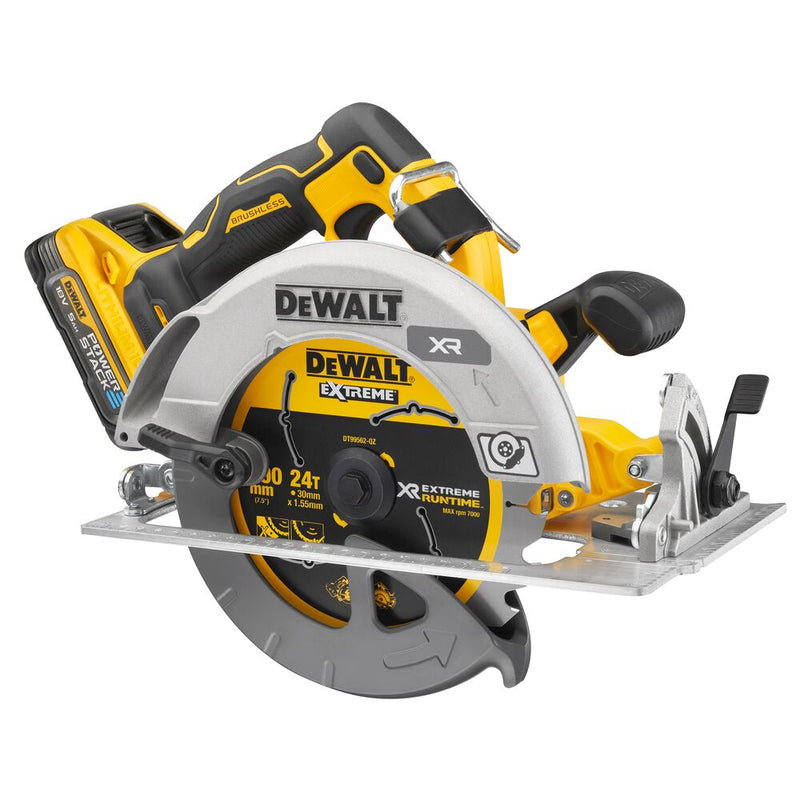 Scie circulaire à batterie 18V 2x5Ah 190mm sans balai (DeWALT DCS573H2T-QW)