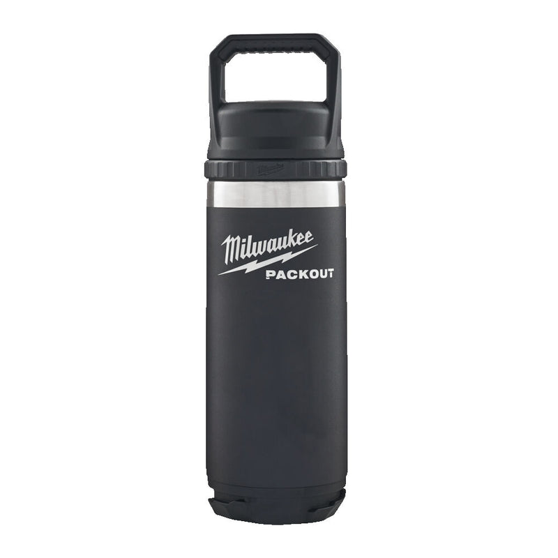 PACKOUT™ Isolierflasche schwarz 532 ml mit Schraubdeckel (Milwaukee 4932493992)