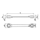 Würth Doppelring- Ratschenschlüssel 4 in 1 Metrisch 10 x19 + 13 x17mm 12kant (0714257017)