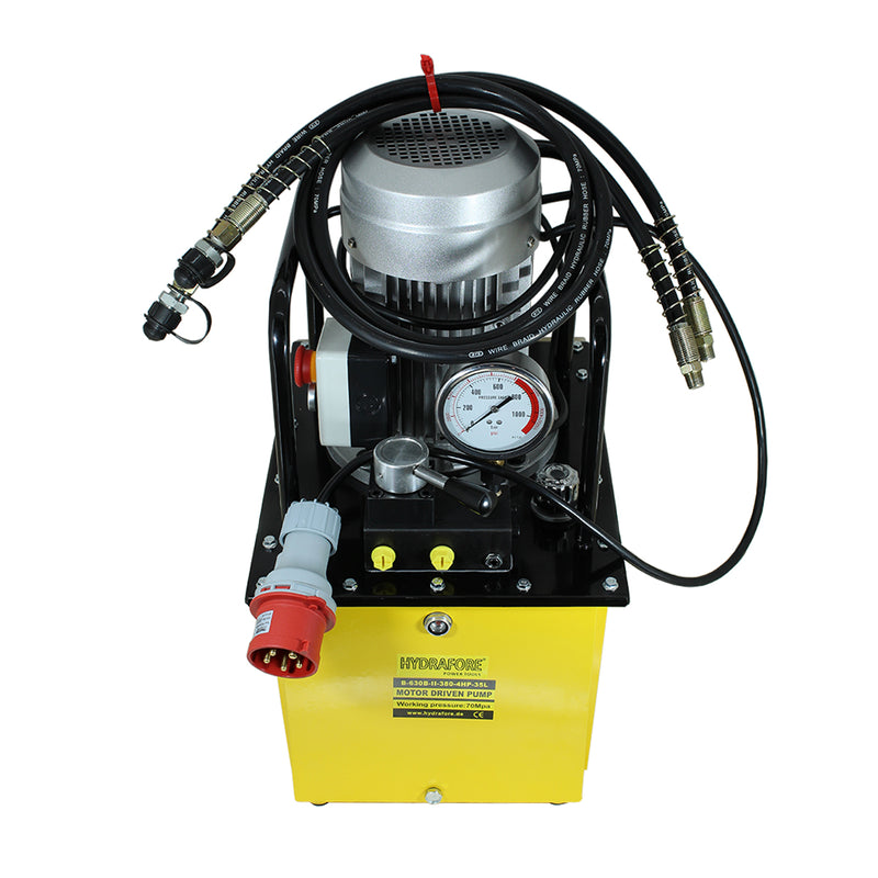 Double-acting hydraulic pump, man. Valve, 700bar/3kW/380V/35L (B-630B-II-380-4HP-35L) 