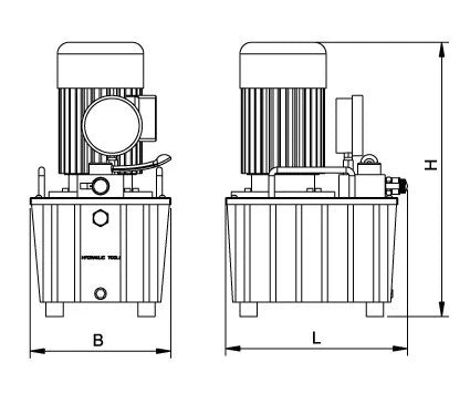 Pompe hydraulique à double effet, man. Vanne, 700bar/3kW/380V/35L (B-630B-II-380-4HP-35L)