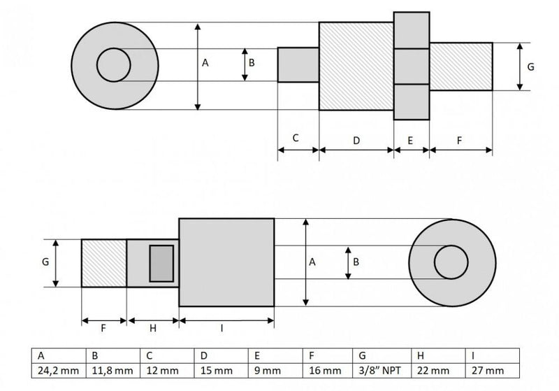 Pompe hydraulique pneumatique à cylindre creux (30 tonnes, 50 mm) (700 bars, 1600 cm3) (B-70BQ+YG-3050K) 