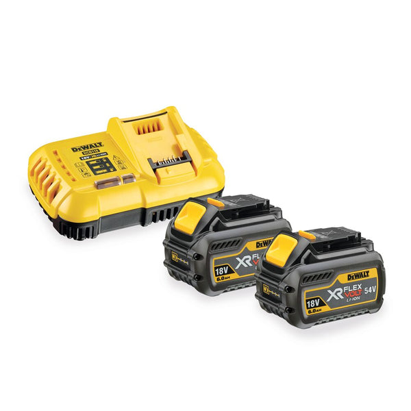 2x54V/108Wh XR FLEXVOLT battery starter set, 1xquick charger (DeWALT DCB118T2-QW)