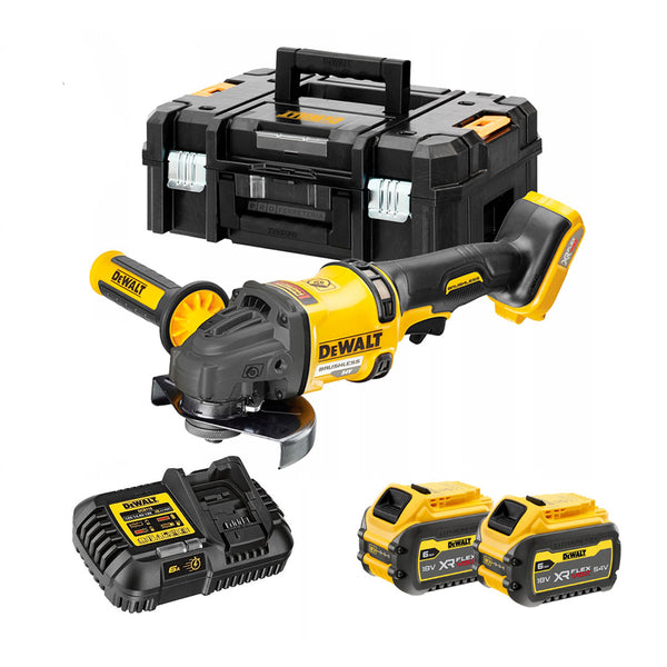 18V/2x6Ah Akku-Winkelschleifer 125mm (bürstenlos) (DeWALT DCG418T2-QW)