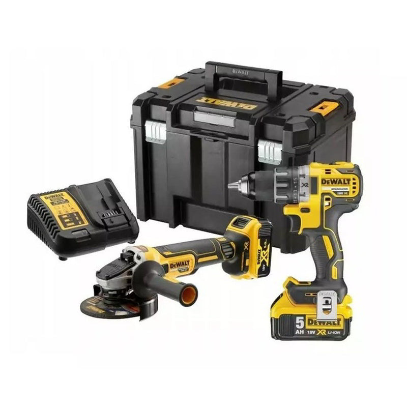 Pack combo batterie 18V/2x5Ah, dans le coffret TSTAK DCD791, DCG405 (DeWALT DCK2020P2T-QW)