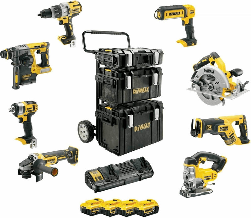 Pack combiné de batteries 18V/4x5Ah, 8 pièces (DeWALT DCK854P4-QW)