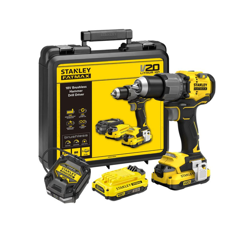 18V V20 Premium Bürstenloser Schlagbohrschrauber - 2.0Ah Set (STANLEY SFMCD726D2K-QW)