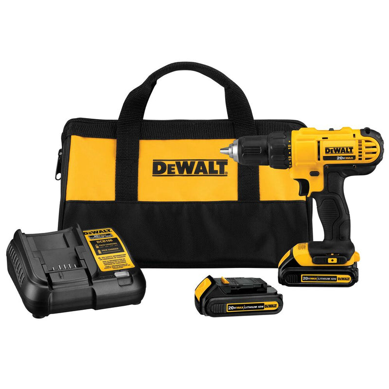 18V/2x1.3Ah cordless drill/driver 300W/42Nm+bag (DeWALT DCD771C2-QW)