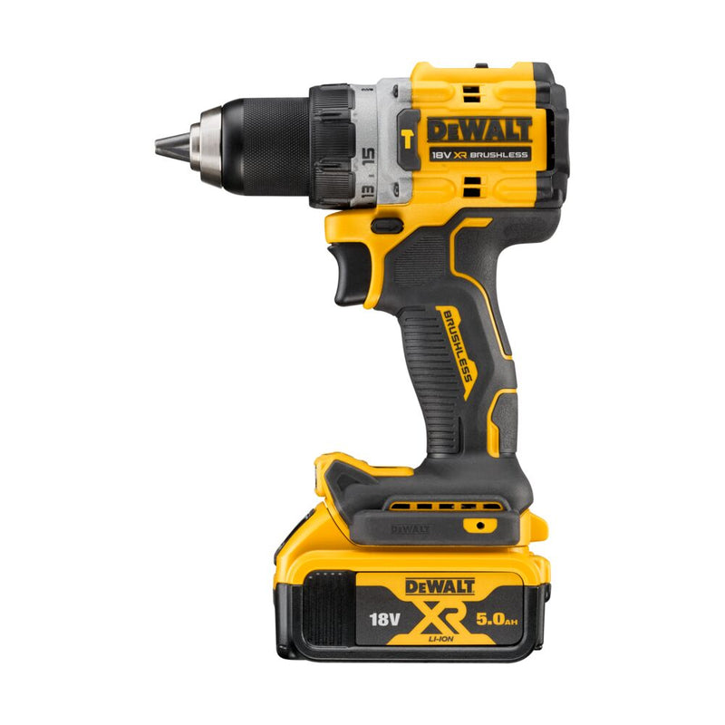 18V/5x5Ah cordless impact drill, 90Nm TSTAK+charger (DeWALT DCD805P2T-QW)