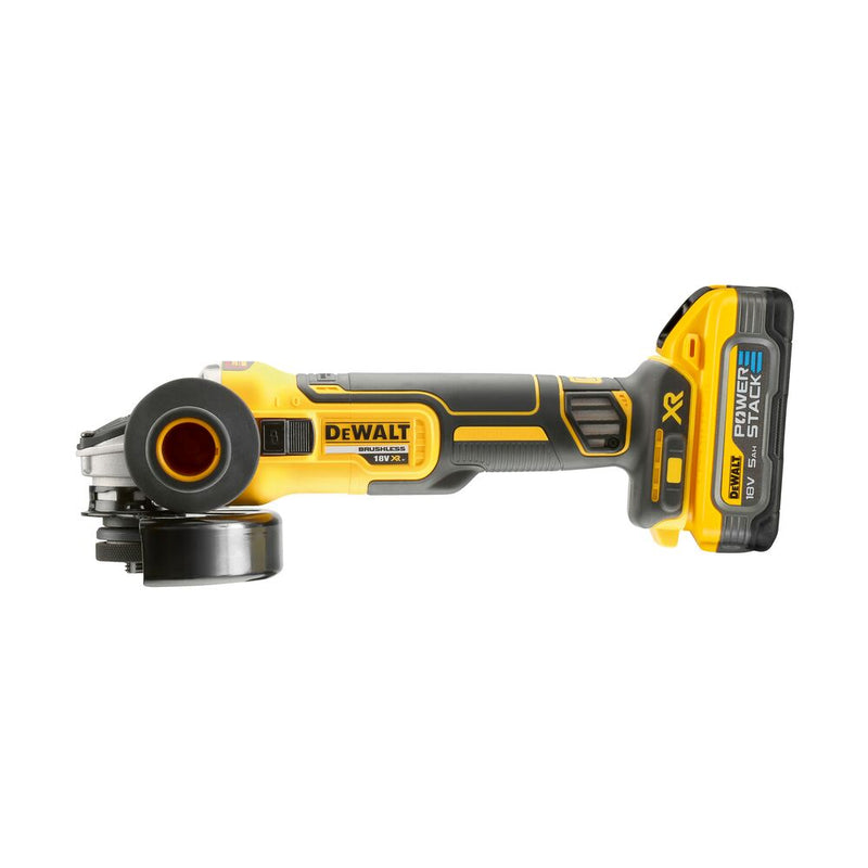 18V/2x5Ah cordless angle grinder 125mm (brushless) (DeWALT DCG409H2T-QW)