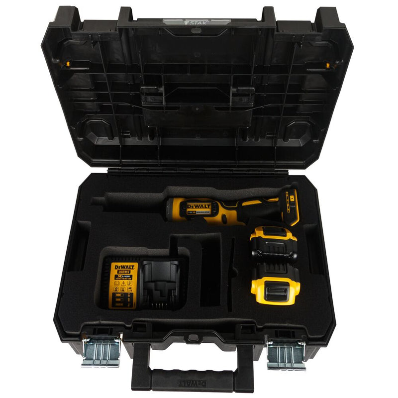 18V/5Ah cordless straight grinder 6mm, T STAK-Box II (DeWALT DCG426P2-QW)