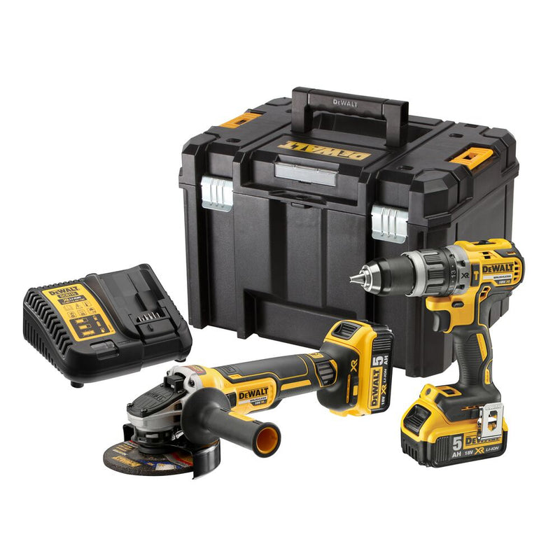 Pack combo batterie 18V/5Ah dans le coffret TSTAK DCD796, DCG405 (DeWALT DCK2080P2T-QW)