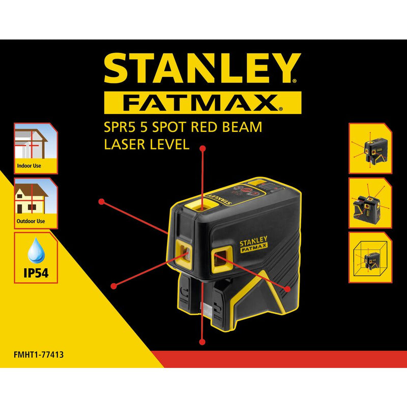 Laser 5 points FATMAX - rouge 30m IP54 (STANLEY FMHT1-77413)