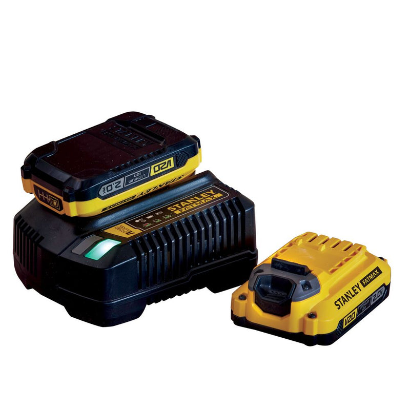 Kit de démarrage 18V FATMAX V20, adaptateur, chargeur 2Ah (STANLEY SFMCB12D2-QW)