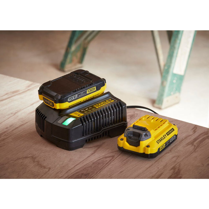 18V FATMAX V20 starter kit, adapter, 2Ah charger (STANLEY SFMCB12D2-QW)