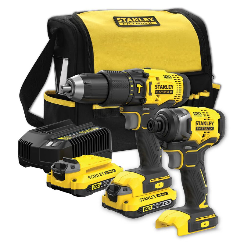 V20 Akku-Kombo Kit+2x2Ah Akkus+Softtasche (STANLEY SFMCK465D2S-QW)