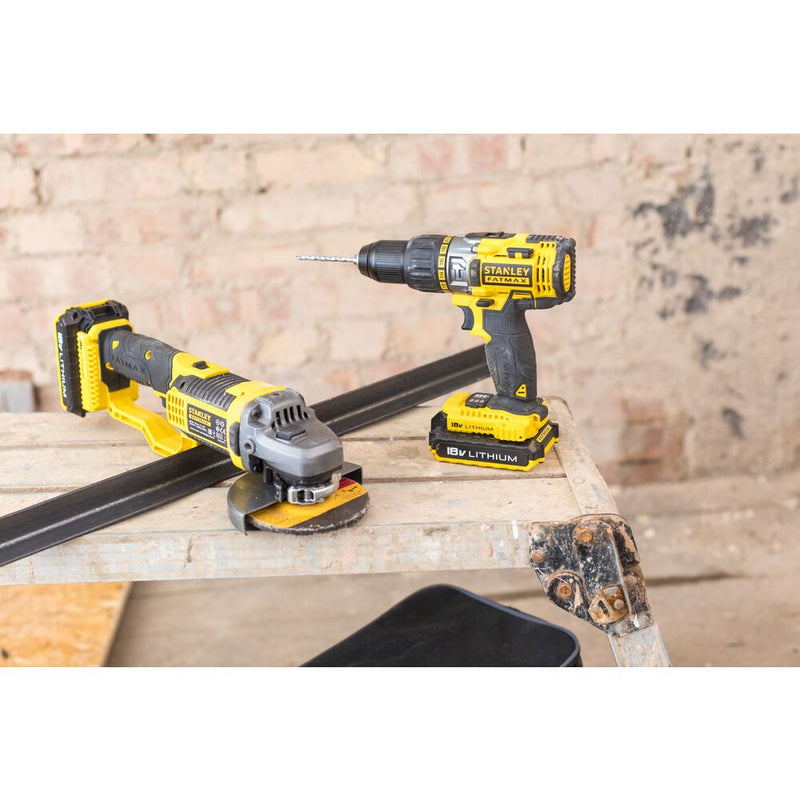 18V/2x2Ah cordless impact drill + angle grinder (STANLEY FMCK464D2-QW)