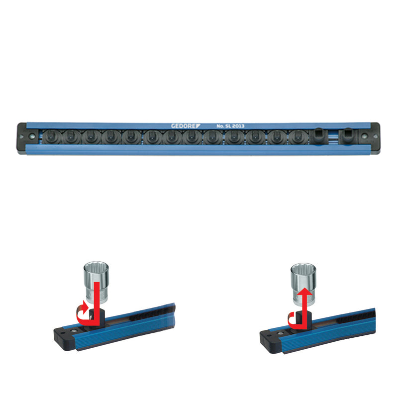 Steckleiste 3/8" magnetisch L:480mm 14 Steckplätze (GEDORE SL 3014) (1761099)