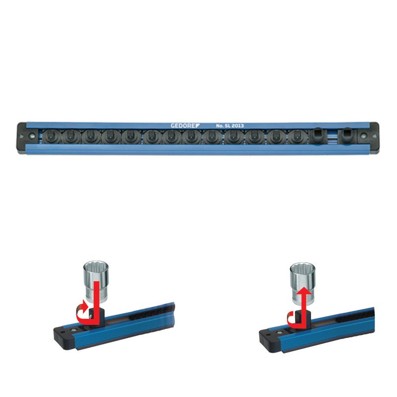 Plug-in strip 3/8" magnetic L: 480mm 14 slots (GEDORE SL 3014) (1761099) 