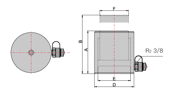 Vérin hydraulique à simple effet (50T, 300 mm) (YG-50300) 