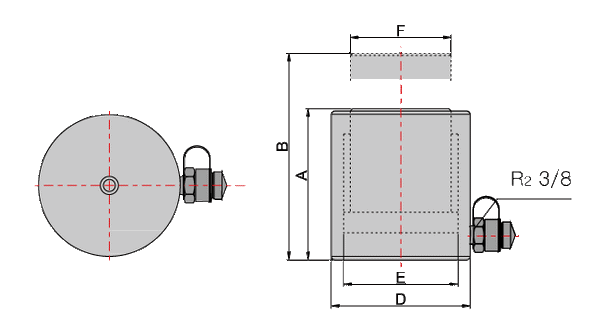 Einzelwirkender Hydraulikzylinder (10 Ton, 100 mm) (YG-10100)