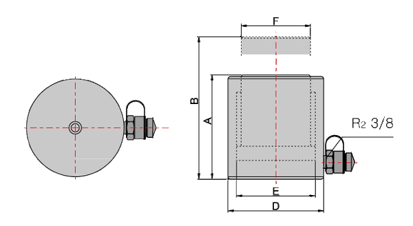 Single Acting Hydraulic Cylinder (30 Ton, 150mm) (YG-30150)
