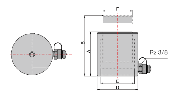 Single Acting Hydraulic Cylinder (10 Ton, 150mm) (YG-10150)