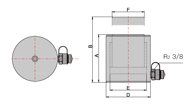 Vérin hydraulique à simple effet (100T, 300 mm) (YG-100300) 
