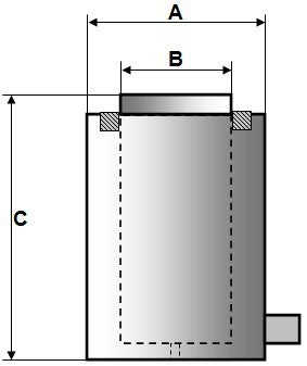 Cylindre hydraulique (300 tonnes - 100 mm) (YG-300100) 