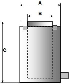 Einzelwirkender Hydraulikzylinder (300 Ton - 100 mm) (YG-300100)