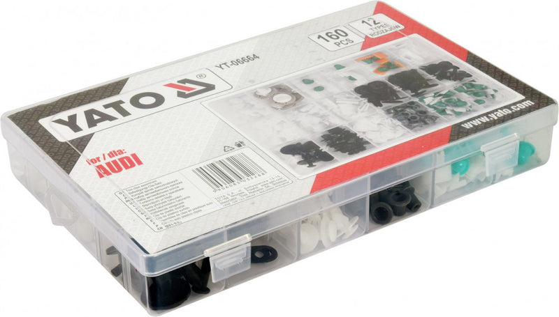 KFZ/Auto Befestigung Clips Sortiment Box 160tlg. AUDI (YATO YT-06664)
