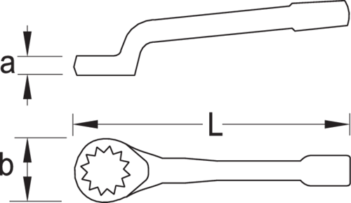 Impact ring spanner offset 80mm, L: 406mm (GEDORE 306 G 80) (1416480)