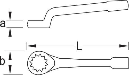 Schlag-Ringschlüssel gekröpft 80mm, L:406mm (GEDORE 306 G 80) (1416480)