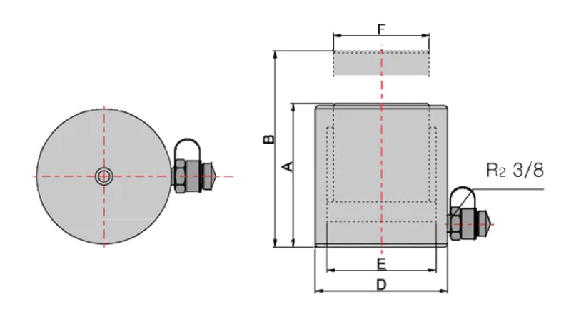 Single Acting Hydraulic Cylinder (200 Ton, 50mm) (YG-20050)