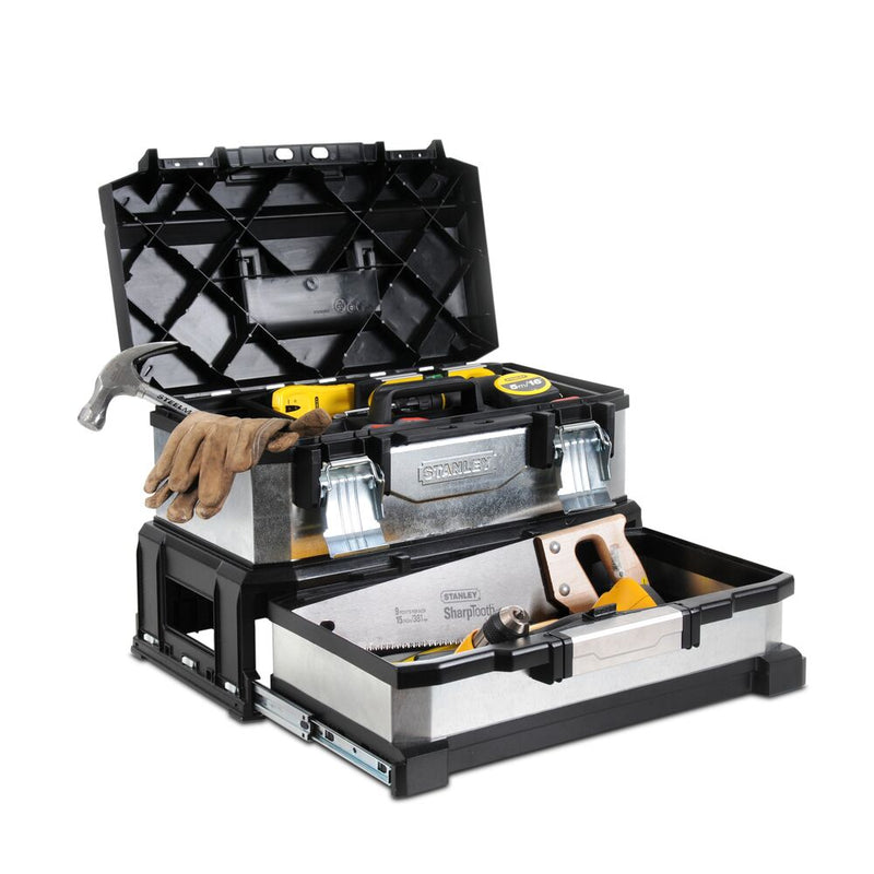 13.6L/25kg Galvanized Tool Box with Drawer 20/54cm (STANLEY 1-95-830)