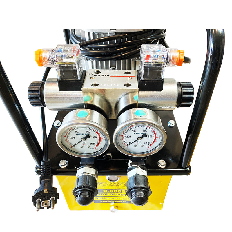 Pompe hydraulique double effet, électrovanne (0,75 kW/220 V/8 L) (B-630B-I-220-1HP-8L)