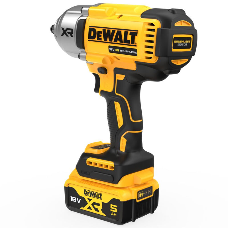 18V/2x5Ah cordless impact wrench 1/2" external square (DeWALT DCF900P2T-QW)