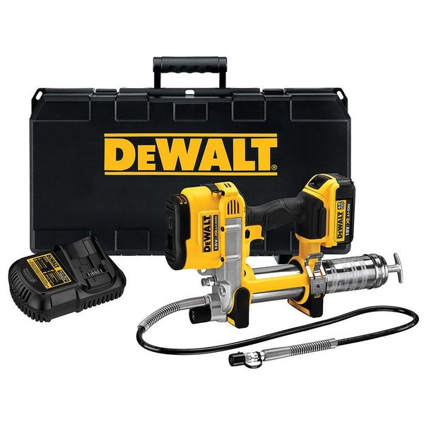 Pistolet graisseur à batterie 18 V/4,0 Ah, incl. Boîtier XR Li-Ion (DeWALT DCGG571M1-QW)