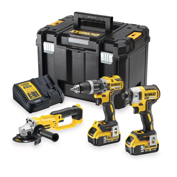 Pack combiné, en T STAK-Box VI (2x5,0 Ah/18 V) (DeWALT DCK383P2T-QW)