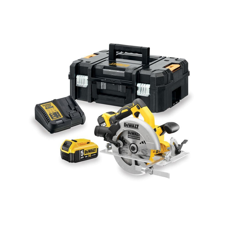 18V/2x5Ah battery-operated circular saw 184mm brushless (DeWALT DCS570P2-QW)