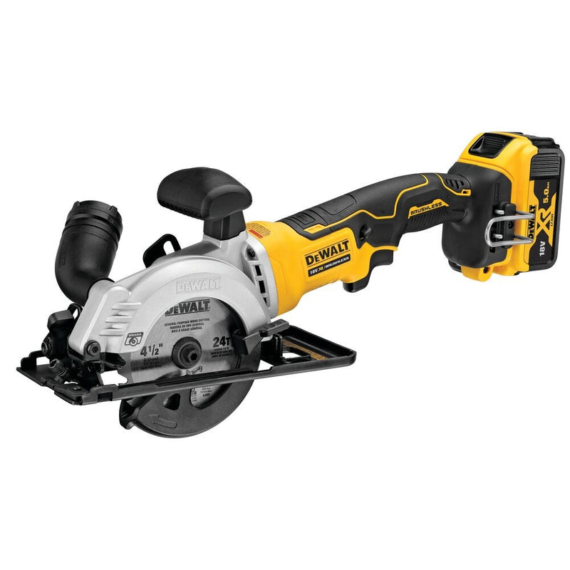 18V/2x5Ah battery-operated circular saw 115mm TSTAK-Box (DeWALT DCS571P2-QW)