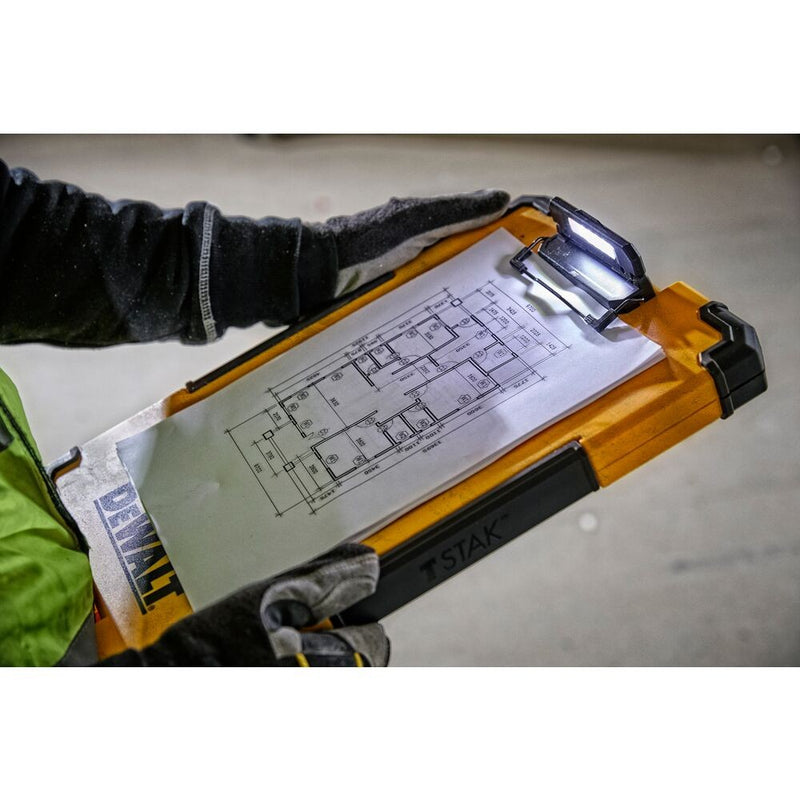 Presse-papiers TSTAK, rangement pratique avec LED 180° (DeWALT DWST82732-1)