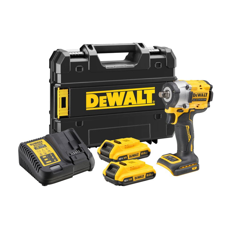 18V/2x2Ah Akku-Schlagschrauber, 1/2" 406Nm (DeWALT DCF921D2T-QW)