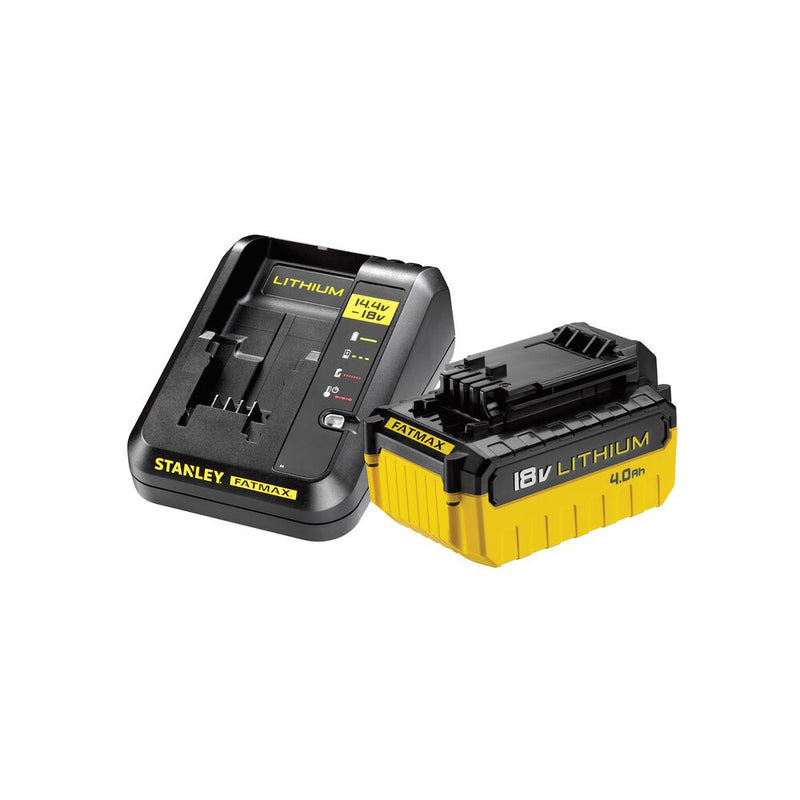 Starter kit, 2A quick charger + 1 battery (18V, 4Ah) (STANLEY FMC694M1-QW)